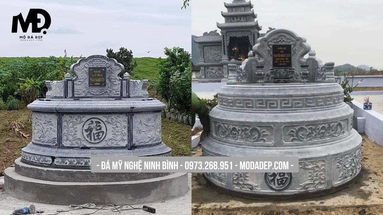 Mẫu mộ đá tròn đẹp